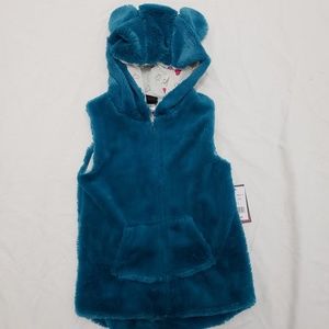Girls Rule Jade Green Furry Vest